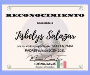 Reconocimiento--ESCUELA-PARA-PADRES-DRA-JISBELYS-SALAZAR neurólogo infantil