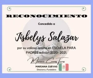 Reconocimiento--ESCUELA-PARA-PADRES-DRA-JISBELYS-SALAZAR neurólogo infantil