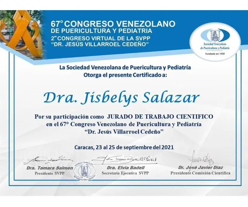 certificados Dra Jisbelys Salazar