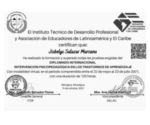 Diplomado Jisbelys Salazar neurólogo infantil