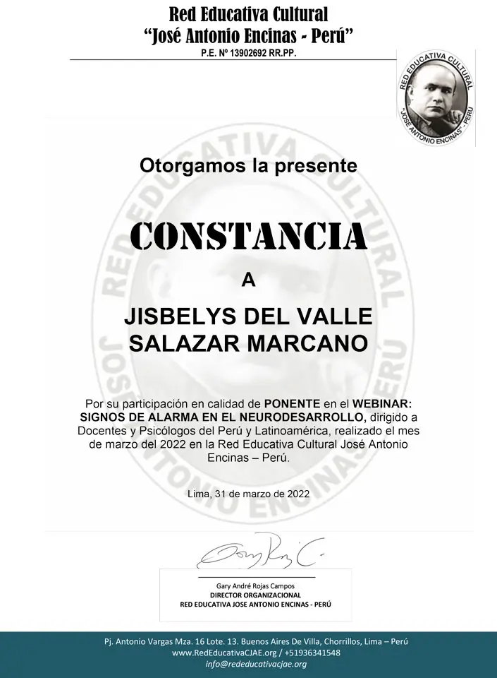 certificados Dra Jisbelys Salazar