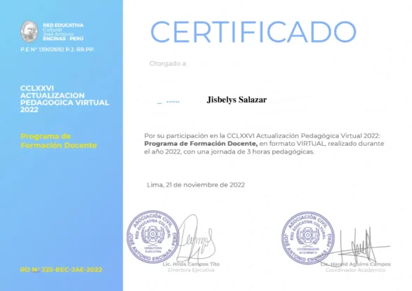 certificados Dra Jisbelys Salazar