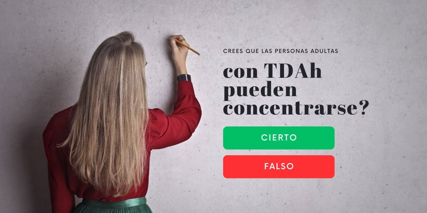 adulto Mitos sobre el TDAH y la concentración