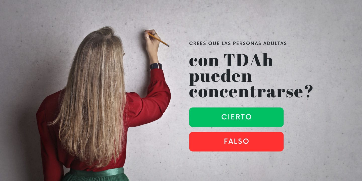 adulto Mitos sobre el TDAH y la concentración