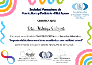 DRA JISBELYS SALAZAR sociedad venezolana de puericultura y pediatria