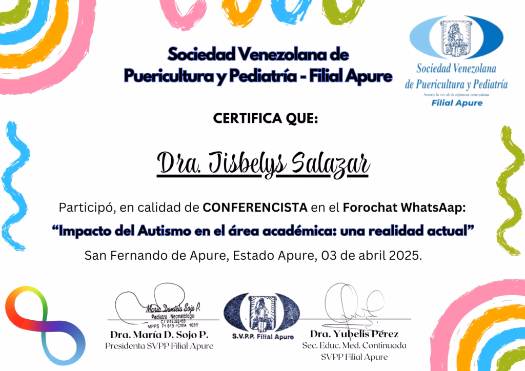 DRA JISBELYS SALAZAR sociedad venezolana de puericultura y pediatria