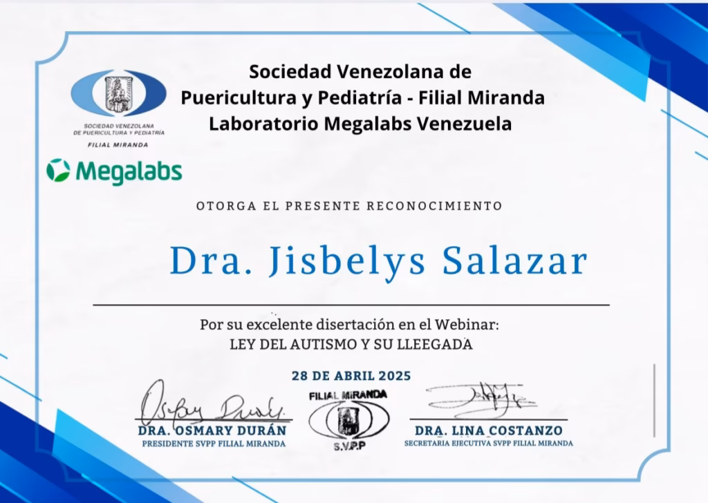 certificado megalabs dra jisbelys salazar