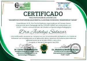 certificado dra jisbelys salazar centro latinoamericano de estudios enepistemologia
