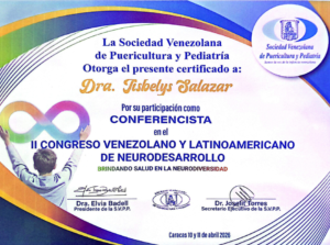 certificado II congreso latinoamericano Dra. Jisbelys Salazar